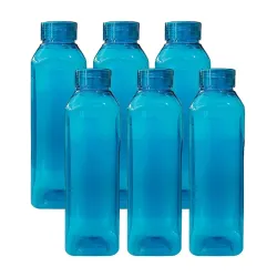Kuber Industries Square BPA-Free Plastic Water Bottles (Set of 6)