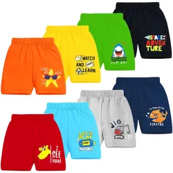Kuchipoo Boys Regular Fit Cotton Shorts  (Pack of 8)