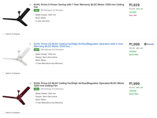 Image of Kuhl Fans @ Up to 70% Discount | Start ₹1829
