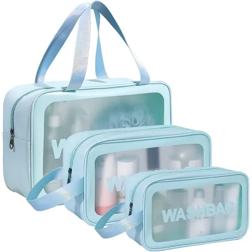 Image of KUKLAR Wash Bag Pouch for Travel Kit Toiletry Bag Cosmetic Bag Make Up Box for Brushes Accessories with Handle Large Cap