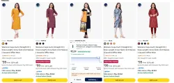 Kurtas & Kurtis at minimum 87% Discount