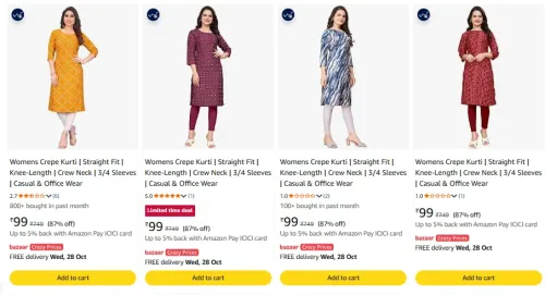 Image of Kurtas & Kurtis at up to 88% Discount