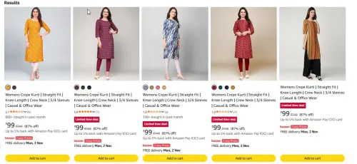 Image of Kurtas & Kurtis at up to 90% Discount