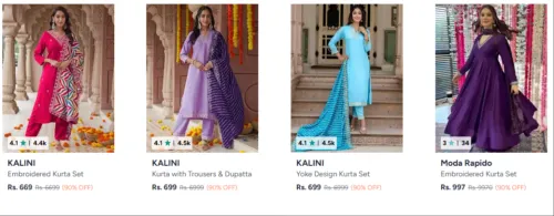 Image of Kurtis For Women at minimum 90% Discount