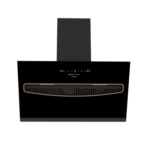 Image of Kutchina 90 cm 1250 m³/hr 3rd Gen Dry Autoclean Angular Kitchen Chimney | Flashy 90 (Black) with Touch Control, Wave Sen