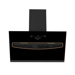Kutchina 90 cm 1250 m³/hr 3rd Gen Dry Autoclean Angular Kitchen Chimney | Flashy 90 (Black) with Touch Control, Wave Sen