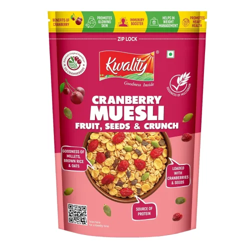 Image of Kwality Muesli Cranberry Fruits Seeds & Crunch 400g