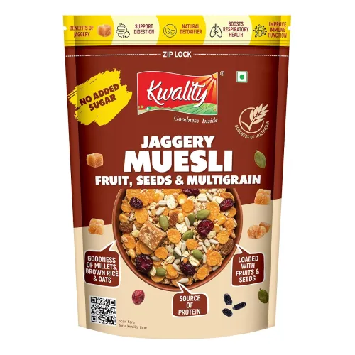 Image of Kwality Muesli Jaggery, Fruits, Seeds & Crunch 400g 