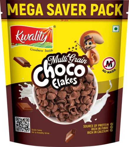 Image of Kwality Multigrain choco flakes ,Made with Whole Wheat Pouch (1 kg)