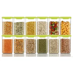 KWER Airtight Plastic Storage Containers Set, 12 Pcs (1200ml)