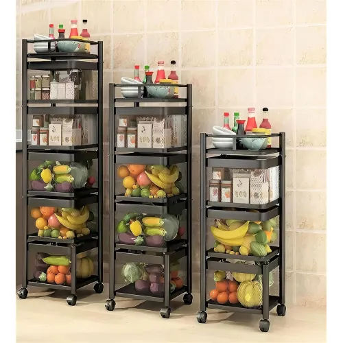 Image of KWER Metal Kitchen Trolley Square Onion Baskets for Storage,Kitchen Accessories Items