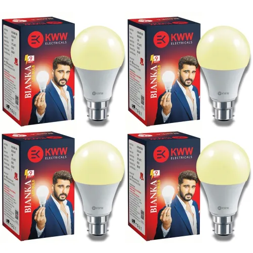 Image of KWW 9W Warm White LED Bulb B22 Base Pack of 4 