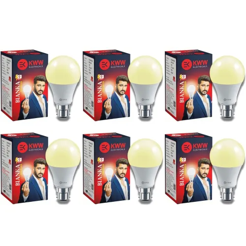 Image of KWW 9W Warm White LED Bulb (3000K, B22 Base pack of 6)