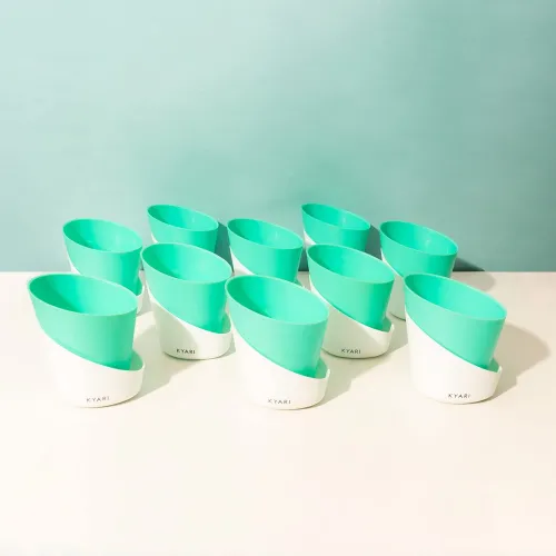 Image of KYARI Elite Plastic Pots For Indoor Plants With Drainage Hole & Stand 