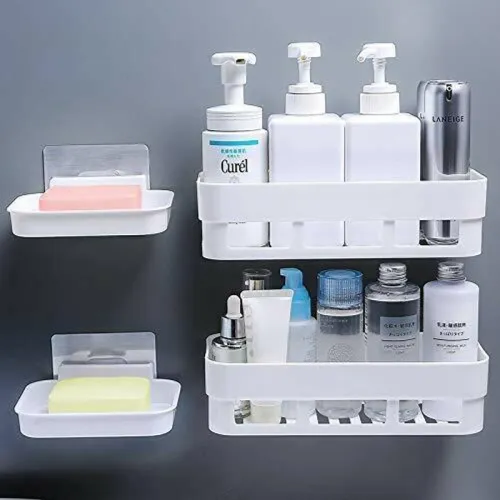Image of KYASO Pack of 4 Wall Mount Bathroom Shelf