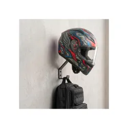 L3 MODZ Wall-Mountable Helmet Holder – Sturdy Metal Helmet Hanger for Motorcycle, Gloves, Jacket, Backpacks wall Hanger (Pack of 1)