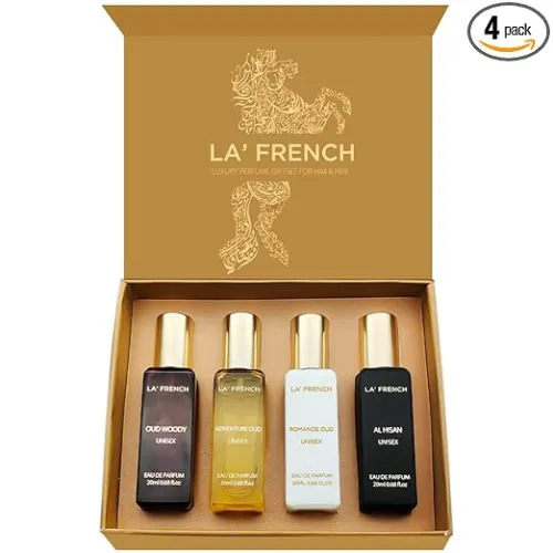 Image of La French Oudh Unisex Eau De Parfum Best Perfume Gift Hamper Set 4 x 20ml