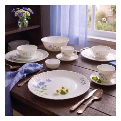 Image of La Opala Classique Opalware Dinner Set, 53 Pcs 