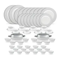 La Opala Diva Velvett Collection Opal Glass Crockery | for Family of 8 | Dinner Set 62 pcs Imperial Grey 