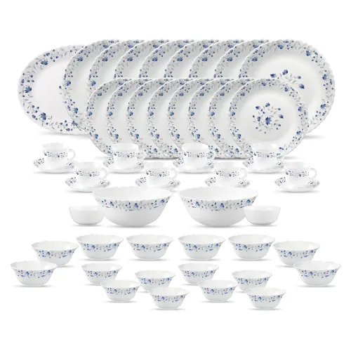 Image of La Opala Diva Classique Collection Opal Glass Crockery Dinner Set 53 pcs 