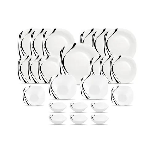 Image of La Opala Diva Quadra Collection Opal Glass Crockery