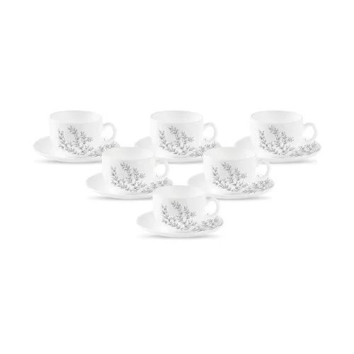 Image of La Opala Diva Pearl Collection Opal Glass Crockery (Set of 12)