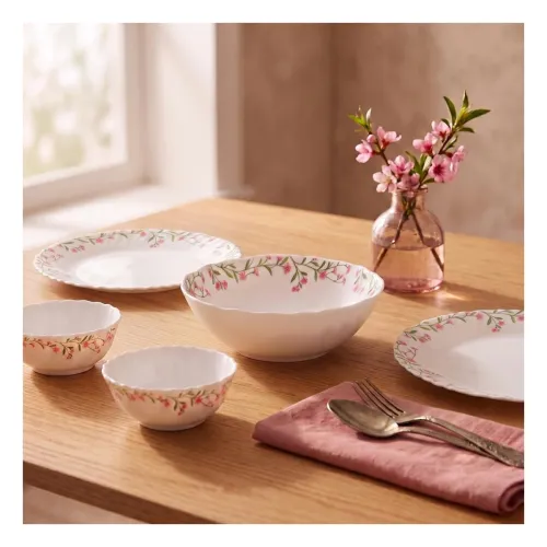 Image of La Opala Novo Opalware Dinner Set, 10 Pcs for Family of 2, Spring Meadows