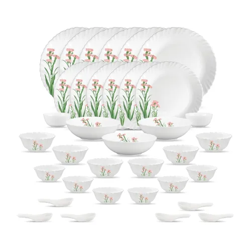 Image of La Opala Opal Glass Crockery Dinner Set 35 pcs