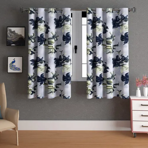 Image of LA VERNE Grey Window Curtains Set 2