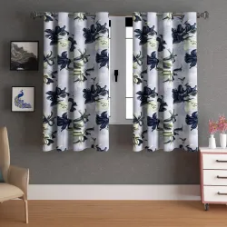 LA VERNE Grey Window Curtains Set 2
