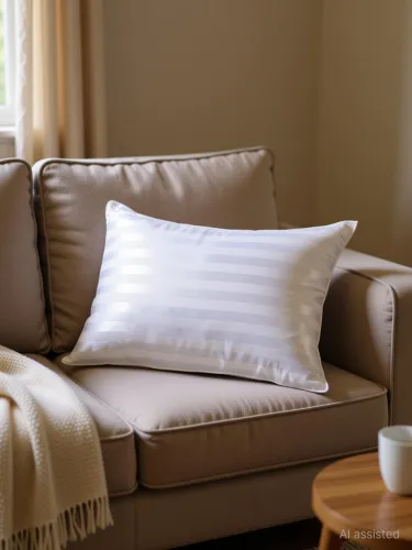Image of LA VERNE Microfibre Sleeping Pillow Pack of 1 Stripes