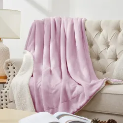 LA VERNE Super Soft Double Bed Sherpa Reversible Blanket