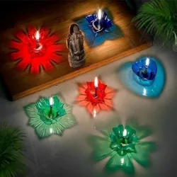 LA Villa Homes Magical Reflection Diya | Unique Transparent Light Reflecting