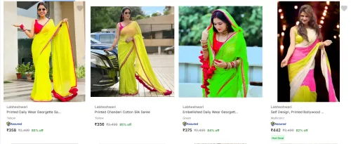 Image of Labheshwari Women's Sarees at minimum 78% Discount