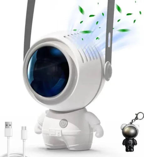 Image of LACCO Aestro Folding Rechargeable USB Fan with LED Light