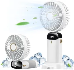 LACCO Folding Rechargeable Fan with LED Light