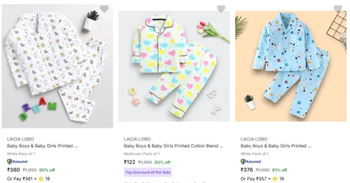 Image of Lacia Lobo Kids Night Dresses @ Start ₹122