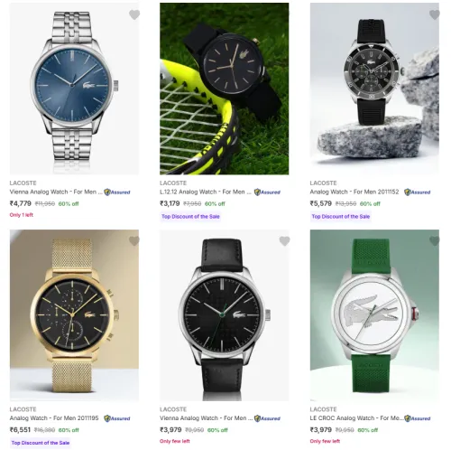 Image of Lacoste Men's Analog Watches @ Flat 60% Discount