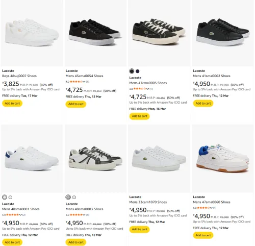 Image of Lacoste Men's Shoes @ Flat 50% Discount