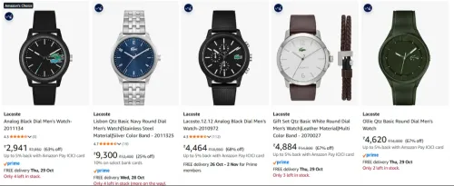 Image of Lacoste Watches at minimum 65% Discount
