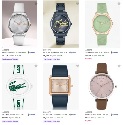 Image of Lacoste Women Analog Watches @ Flat 60% Discount