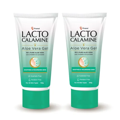 Image of Lacto Calamine Aloe Vera Gel For Face | 150g Each - Pack of 2 | Moisturizer For Face With 99% Pure Natural AloeVera, Vit