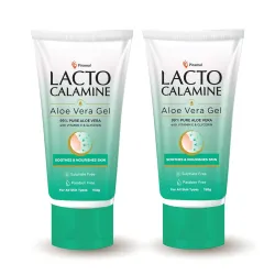 Lacto Calamine Aloe Vera Gel For Face | 150g Each - Pack of 2 | Moisturizer For Face With 99% Pure Natural AloeVera, Vit