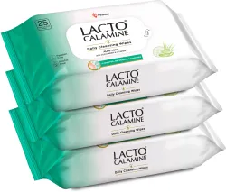 Lacto Calamine Daily Cleansing wipe with Aloe Vera, Cucumber, Vitamin E