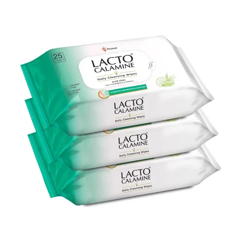Image of Lacto Calamine Daily Cleansing Face Wipes 25N Each - Pack of 3