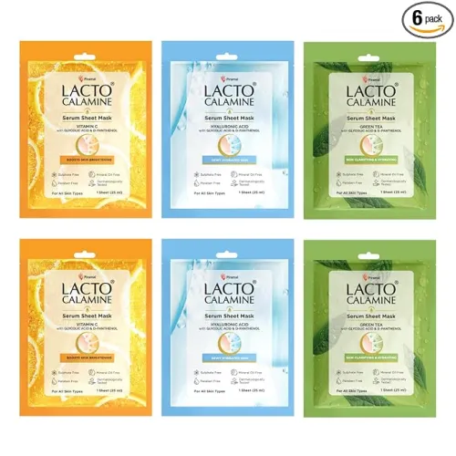 Image of Lacto Calamine Face Sheet Masks Pack of, 6