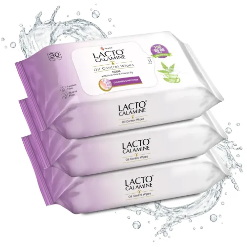 Image of Lacto Calamine Oil Control Face Wipes (30s, Pack of 3)