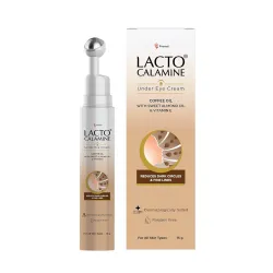 Lacto Calamine Under Eye Cream For Dark Circles for Women & Men | Fine Lines & Puffy Eyes With Cooling Massage Roller | 