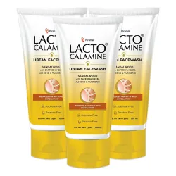 Lacto Calamine Ubtan Face Wash for Glowing Skin 100 ml Pack of 3