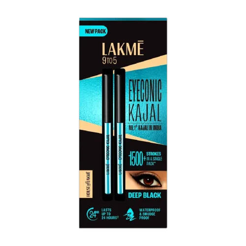Image of Lakmé 9 to 5 Eyeconic Kajal (Pack of 2)